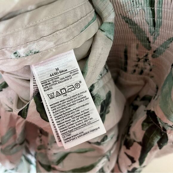 Banana Republic Maxie Dress | Ramie | Button Front | Khaki Floral | Medium - Picture 12 of 12